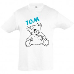 Tee shirt nounours ourson prénom personnalisé ref 2