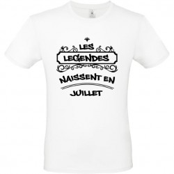 T shirt Anniversaire né en (votre mois) Les légendes naissent en (votre mois) ref-1