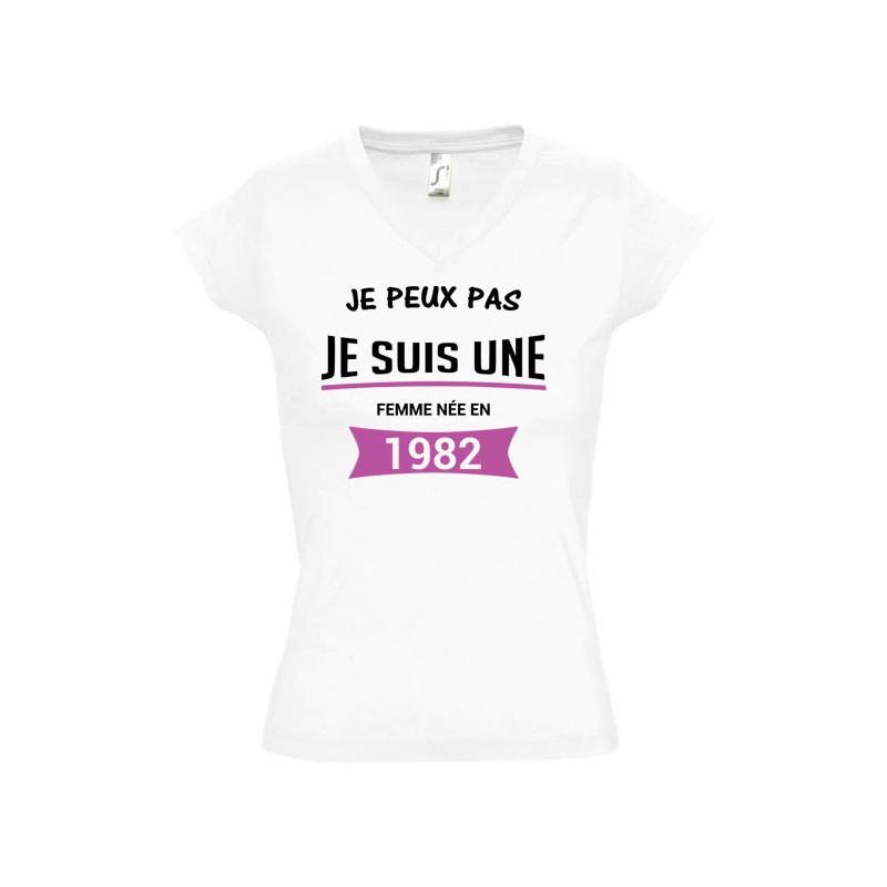 T shirt femme je peux pas j'ai anniversaire à personnaliser