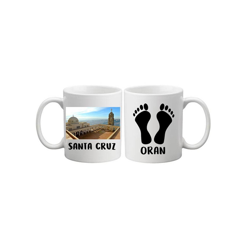 Mug Blanc à personnaliser pied noir Oran et photo de Santa Cruz