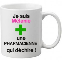 Mug blanc je suis un(e) pharmacien(e) prénom à personnaliser qui déchire