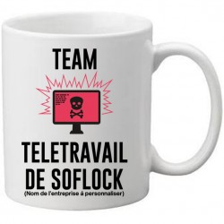 Mug blanc Team télétravail entreprise à personnaliser