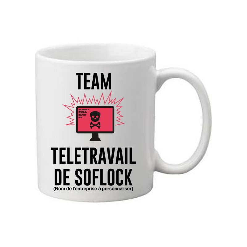 Mug blanc Team télétravail entreprise à personnaliser
