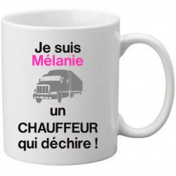 Mug blanc je suis un Chauffeur prénom à personnaliser qui déchire
