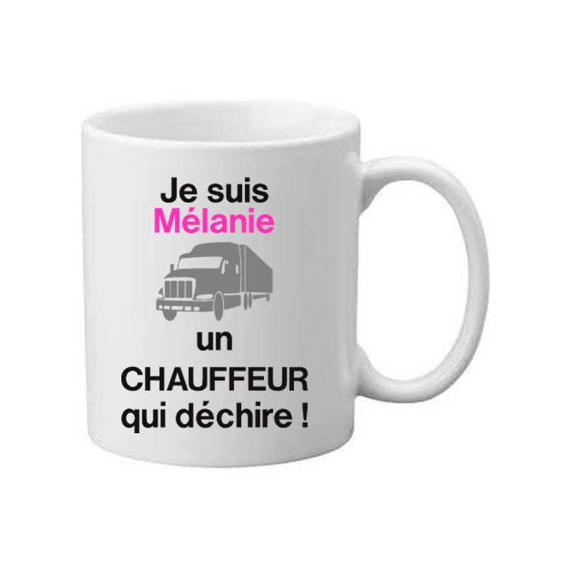Mug blanc je suis un Chauffeur prénom à personnaliser qui déchire