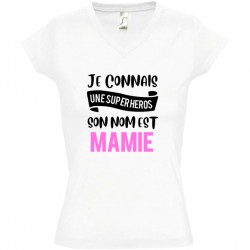 T shirt Mamie je connais une super héros