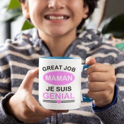 Mug Blanc personnalisé great job maman je suis génial