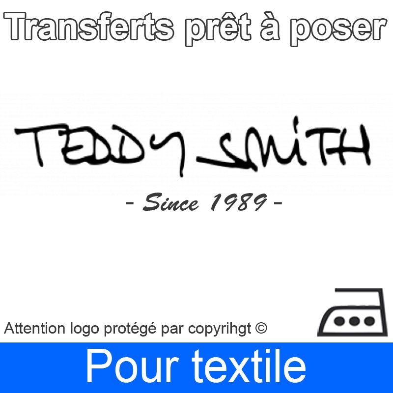 Transfert Logo marque Teddy Smith prêt à poser