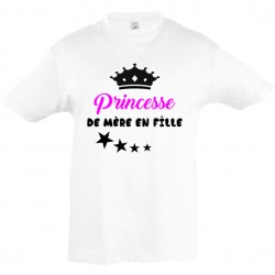 Tee shirt enfant princesse de mère en fille