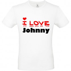 Tee shirt i love Johnny ou texte personnalisable