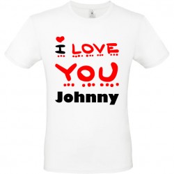 Tee shirt i love you texte personnalisable