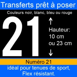 Transfert prêt à poser numéro 21 hauteur 10 cm ou 23 cm