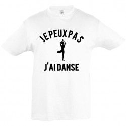 Tee shirt enfant je peux pas j'ai danse