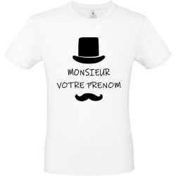 Tee shirt Monsieur personnalisable avec prenom