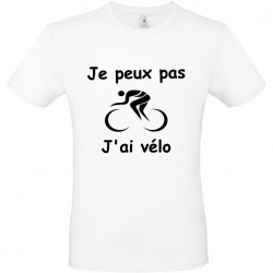 Tee shirt je peux pas j'ai vélo